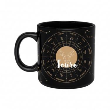 Imagem de Caneca de Porcelana Zodíaco Touro, 330ml, 9cm Altura, 8,5cm Diâmetro, Tema Astrologia
