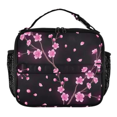 Imagem de Joisal Lancheira artística de flores rosa para mulheres, meninas, lancheira masculina e infantil, lancheira para trabalho, bolsa térmica para alimentos portátil para adultos
