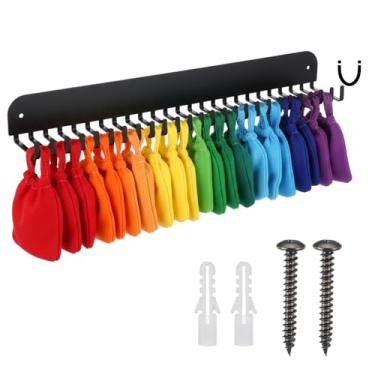 Imagem de MAQUITA Pacote com 2 suportes para refrigerador, organizador de manga para geladeira/parede, 25 ganchos, organizador de armazenamento e dispensador, presentes para homens, pai, bares domésticos