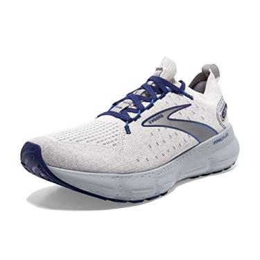 Imagem de Brooks Tênis de corrida masculino Glycerin StealthFit 20 Neutral, Ostra/liga metálica/profundidades azuis, 45