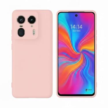 Imagem de Capa Silicone Premium Forrada Compatível Moto Edge 50 Ultra 5G com Proteção de Câmera (Rosa Iogurte)