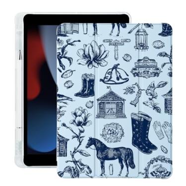 Imagem de BlHMCASE Capa vintage cowboy ocidental para iPad (A16) 11ª geração 2025, para iPad 10ª geração, capa de 10,9 polegadas 2022 com suporte para lápis, hibernar/despertar automático, capa traseira de TPU