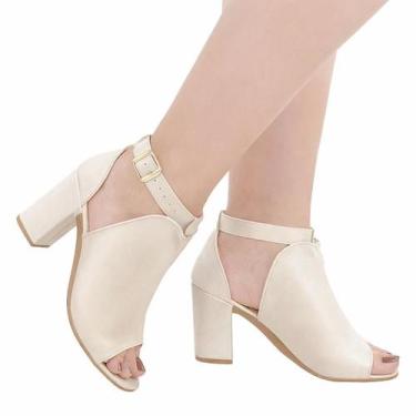 Imagem de Sandália Feminina Madale Ankle Boot Elegante Moda Confortável, Offwhit