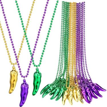 Imagem de XunYee 24 peças de colar de contas de futebol americano para decoração de 4 de julho com glitter em massa com pingente patriótico de futebol americano para decoração de lembrancinhas de festa, about