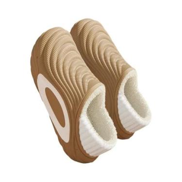 Imagem de Chinelos De Inverno Femininos Quentes De Pelúcia EVA Impermeáveis Anti