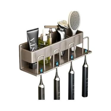 Imagem de Suporte De Escova De Dente E Porta Pasta De Dente De Alumínio Montado 