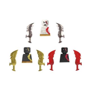 Imagem de Mini Figuras De Ação Kratos Geralt Ciri Compatíveis Com Blocos De Mont