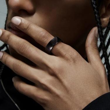 Imagem de Anéis pretos de aço inoxidável para homens, alianças de casamento de 8 mm para mulheres, homens, anéis abobadados de alto polimento, tamanho 6-14, Aço inoxidável, Sem pedra preciosa