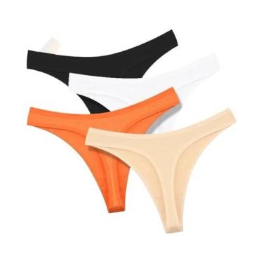 Imagem de Conjunto De 4 Calcinhas De Algodão Sem Costura De Cintura Baixa Sexy P