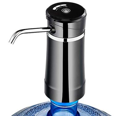 Imagem de Bomba dispensadora automática de garrafa água elétrica recarregável para jarra potável com interruptor um botão desmontável ABS premium aço inoxidável