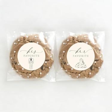 Imagem de FYSUIMU 120 peças His Favorite Her Favorite Adesivos Decalques Terno Vestidos Decorativos Redondos Etiquetas Autoadesivas Envelope Selos para Cartão de Saudações Bolsa de Presentes Casamento Chá de