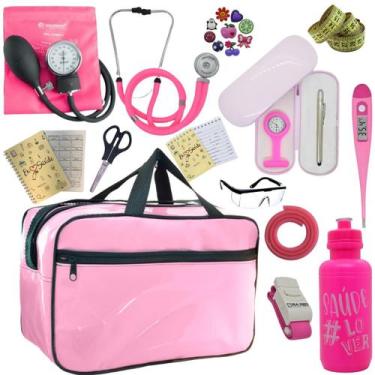 Imagem de Kit Enfermagem Top Cores Premium Completo Estagio Estetoscopio Aparelh