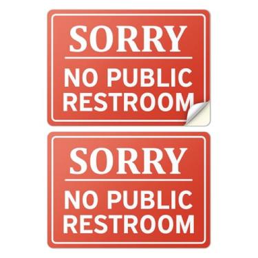Imagem de 101SignCity 2 placas adesivas de vinil sem banheiros públicos (17,8 cm x 12,7 cm) - Decalque autoadesivo à prova d'água para negócios, loja, restaurante