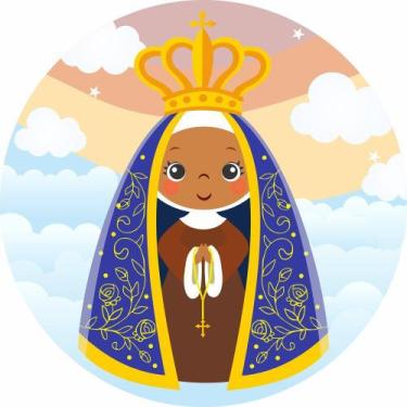 Imagem de Painel De Lona Redondo Nossa Senhora Aparecida Céu Candy - Fabrika de 