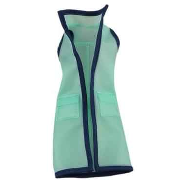 Imagem de Dynwave Capa de chuva com capuz em escala 1/12, roupa de chuva em miniatura, acessórios de moda para figuras de boneca (figura não incluída), Colete Verde