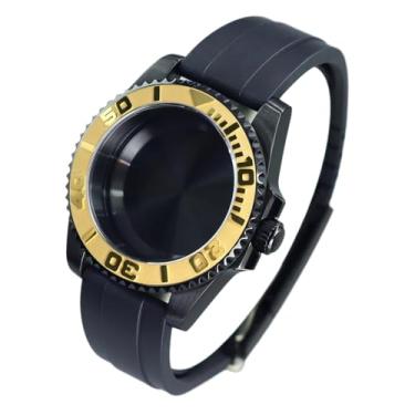 Imagem de FEIYASHI Black Yacht Design 200M Caixa de relógio à prova d'água para NH35 NH34/36/38 Miyota8215 ETA2824 Movimento Safira Glass Watch Case, Tampa inferior sólida 6, For ETA2824 PT5000 Movement, Caixa