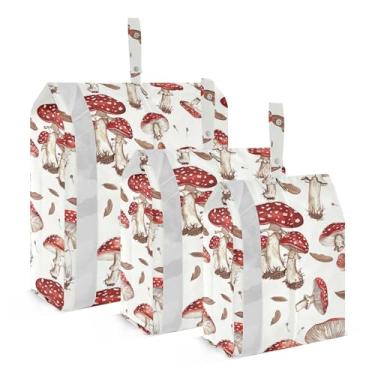 Imagem de xigua Cubos coloridos de embalagem de cogumelos para viagem, organizadores de bagagem leves, conjunto de viagem, à prova d'água, cubos de compressão para acessórios de viagem, 3 pacotes