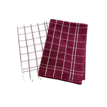 Imagem de Kit 2 Panos de Cozinha Atoalhados 6 e 8 Unidades para Churrasqueira e Área Gourmet, Absorventes e Resistentes, Fácil Limpeza e Uso Diário (VINHO CLARO E ESCUO -2 UN)