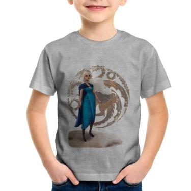 Imagem de Camiseta Infantil Daenerys Targaryen Art - Foca na Moda, Cinza, 14