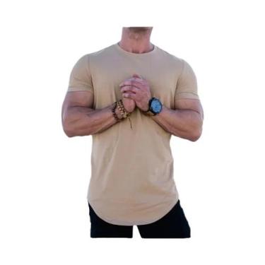 Imagem de Camiseta Masculina De Verão Para Musculação E Treino, Manga Curta, Alg