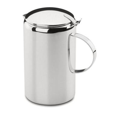 Imagem de Jarra De Suco Inox 1,8 Litros Com Tampa Água Bebidas Servir Mesa Posta