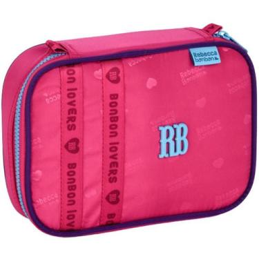 Imagem de Estojo Escolar Grande Rebecca Bonbon com Divisória Elásticos Internos 