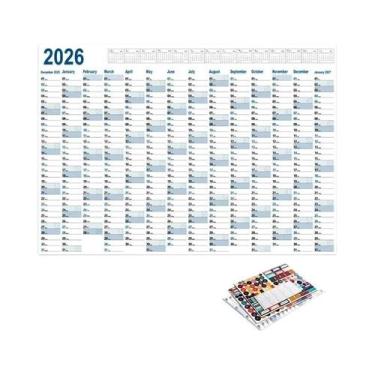 Imagem de Calendário Grande Kawaii 2026, Planejador Reutilizável De Múltiplos Me