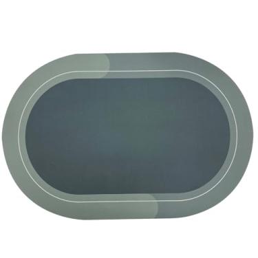 Imagem de KIT1~KIT4 Tapete Banheiro Super Antiderrapante Absorvente de Secagem Rápida Para Banheiro/Cozinha/Porta De Entrada (4,Verde escuro(Redondo))