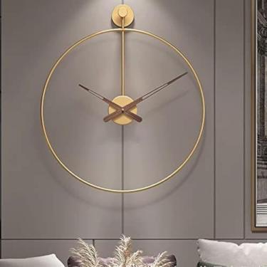Imagem de Relógio De Parede Grande,relógios Para Decoração De Sala De Estar,relógio De Parede Moderno,relógio De Parede Silencioso Operado Por Bateria,para Cozinha Quartos Escrit, Gold, 50cm
