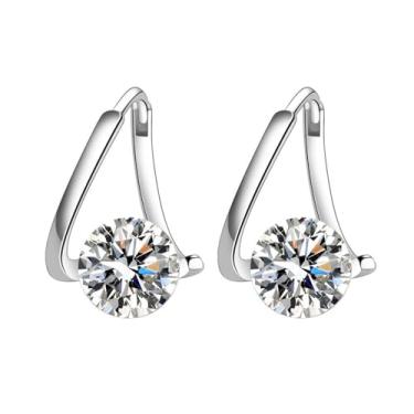 Imagem de Brincos femininos de germânio linfático Halolux, 2 pares de brincos delicados de acupressão de zircônia cúbica para suporte de drenagem de linfa, hipoalergênicos, joias de presente, no, Metal, Sem