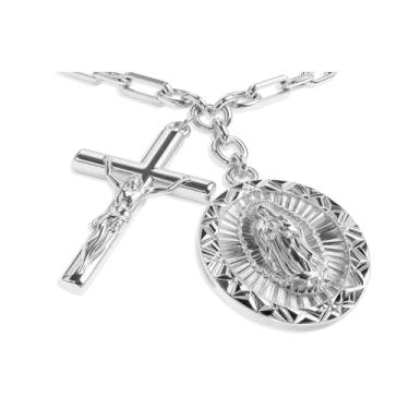 Imagem de Dolphin smile Colar de cruz para mulheres, colar delicado banhado a ouro 18 K, pingente de cruz, colar simples de zircão, diamante, caixa, corrente satélite, joias de ouro, presentes