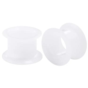 Imagem de Uqnwbdq Plugues de orelha de silicone espesso transparente de 18 mm, alargadores para orelhas, kit de alongamento, brincos de borracha dupla, alargador, alargador, alargador, oco, calibres ocos