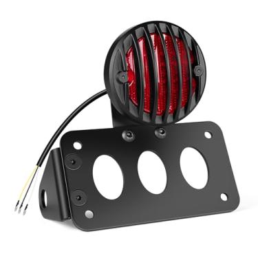 Imagem de Benlari Luz traseira de LED para motocicleta de 1,9 cm com suporte, luz traseira de placa de licença de montagem lateral de motocicleta adequada para Harley Honda Bobber Chopper Yamaha Sporster