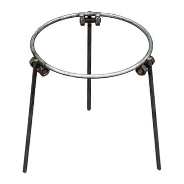 Imagem de oshhni Tripé para fogueira, suporte para panelas, churrasqueira dobrável multifuncional para camping, churrasco no gramado, quintal e mochilão, Anel único de 19 Cm