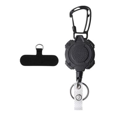 Imagem de Colaxi Chaveiro retrátil com suporte para celular e porta-crachá para uso externo, no escritório e em esportes, Style D