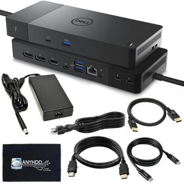 Imagem de Dell WD22TB4 Thunderbolt 4 Dock Bundle - 40 Gbps, 1 ano de garantia com adaptador de 180 W + cabo HDMI + DisplayPort + cabo USB-C + tecido - estação de ancoragem Dell, suporta monitores duplos/triplos