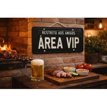 Imagem de Placa Carro Decorativa Enfeite Área Vip Area de Lazer Mdf Madeira - AT