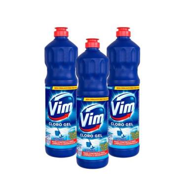 Imagem de Kit 3 Desinfetantes Vim Multiuso Cloro Gel Original 700ml