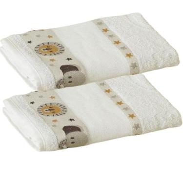 Imagem de Kit ( 2 ) Toalha de Banho KazzaVip Infantil 100% Algodão Jacquard Barr