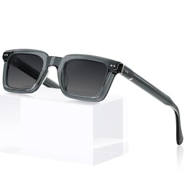 Imagem de Óculos de Sol CARFIA CA6027 Masculino - Retangular Retrô com Chanfraduras, Lentes Polarizadas e Proteção UV400