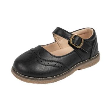 Imagem de Mocassins De Couro Com Sola Macia E Bico Redondo Para Meninas, Sapatos