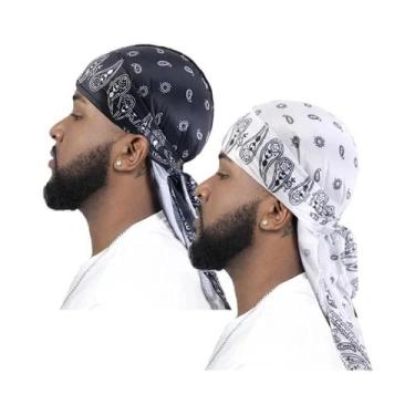 Imagem de Touca Turbante Masculina Estampada 2 Peças Durag Biker Headwrap Pirata