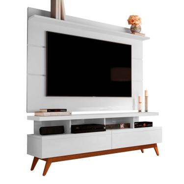 Imagem de Rack Para Tv Vivare Wood 1.6 Branco Acetinado - Germai Móveis