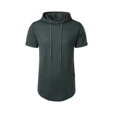 Imagem de Camiseta Masculina Leve Com Capuz Para Verão, Cor Sólida, Respirável, 