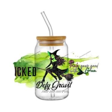 Imagem de Adesivos 3D UV DTF Wicked Elphaba 16oz Para Copos, Canecas E Garrafas 