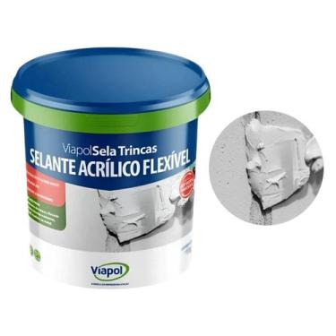 Imagem de Selante Acrílico Flexível Trincas Fissuras Massa 5kg Viapol