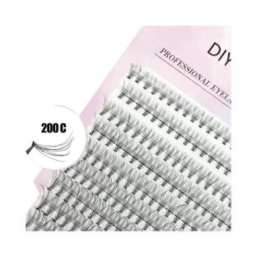 Imagem de Cílios Postiços Finos DIY 200 Cachos Curvatura C/D Volumosos Naturais 