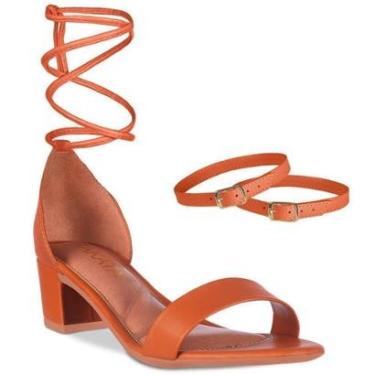 Imagem de Sandalia Feminina Casual Salto Bloco Grosso Tiras de Amarrar Sintético Moda Festa A3.29-Feminino