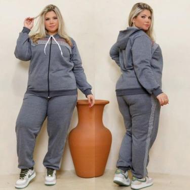 Imagem de Conjunto De Frio Feminino Plus Size Com Capuz Moletom Premium - Empori