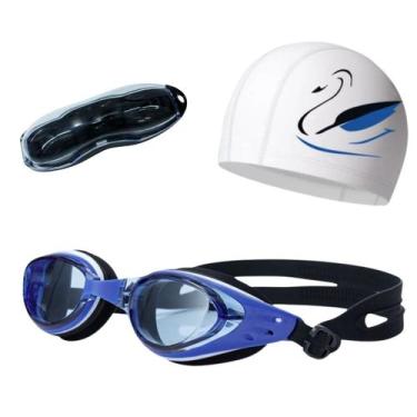 Imagem de Kit Óculos Touca e Estojo para Natação Adulto Proteção UV - Hero Band,
